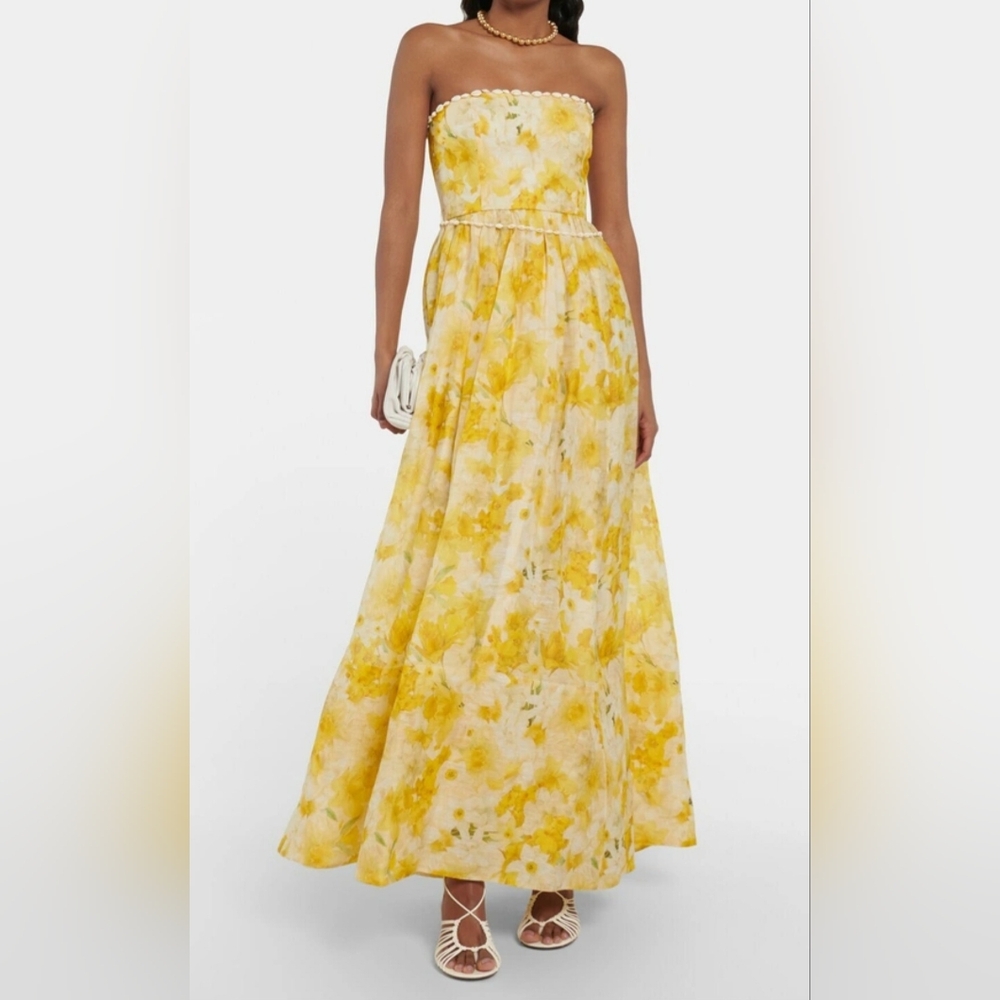 Zimmermann Yellow Strapless Dress